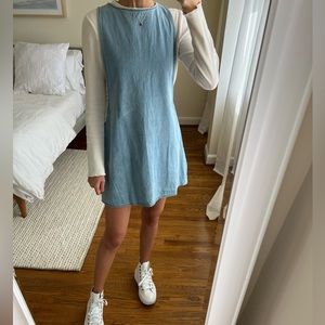 Denim Mini Dress, Size Medium